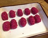A picture of step 3 of Red Beet Falafel.