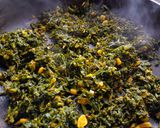 A picture of step 3 of Sarson Ki Bhujiya/ Dry Sarson Bhaji.