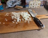 A picture of step 1 of Creamy mushroom pasta.