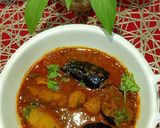 A picture of step 5 of Brinjal potatoes lentils dry dumplings Gravy.