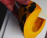 A picture of step 2 of Japanese soy sweet Pumpkin with Chicken.