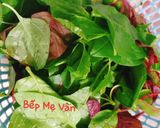 Hình bước làm 1 của món Canh rau dền mồng tơi nấu mọc