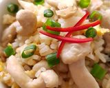 A picture of step 4 of OYSTER MUSHROOMS Fried Rice.