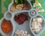 Foto langkah ke 1 dari resep Bubur Tim Hati ayam & wortel MPASI 8+.