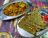 A picture of step 4 of Bathua thepla.
