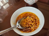 Bún mắm thịt heo chiên giòn