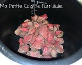 A picture of step 1 of Beef and Carrots.