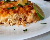 A picture of step 2 of Potato gratin with chicken strips.