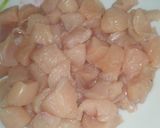 A picture of step 1 of Chicken Manchurian.