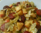 A picture of step 7 of Vickys Sauteed Cabbage with Leek and Apple, GF DF EF SF NF.