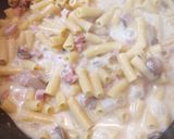 Foto del paso 3 de la receta: Fideos con crema, jamón y champiñones -  One Pot Pasta