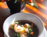 รูปขั้นตอนการทำที่ 2 ของ ข้าวต้มกุ้ง (ข้าวไรซ์เบอรี่)Riceberry soup with Shrimp