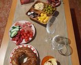 A picture of step 1 of Not realy a recipy 😉. But this is my Newyears meal.