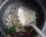 A picture of step 3 of Kathiyawadi kadhi.