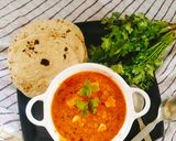 A picture of step 5 of Paneer butter masala without onion and garlic curry 🍛.