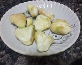 A picture of step 1 of Singhada Chaat.
