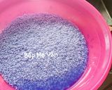 Hình bước làm 1 của món Xôi hoa đậu biếc đùi gà nướng nồi chiên ko dầu