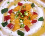 मैंगो कस्टर्ड विद वनीला क्रीम (Mango custard with vanilla cream recipe in hindi) रेसिपी चरण 8 फोटो