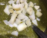 A picture of step 3 of Aaloo in Palak Gravy.