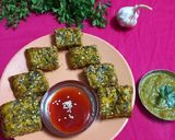 A picture of step 9 of Kothimbir Vadi (Cilantro Snack).
