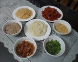 Hình bước làm 1 của món Xôi mặn thập cẩm