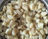 A picture of step 1 of Banana Suki bhaji.