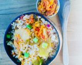 A picture of step 3 of Vegan Kimchi Fried Rice.