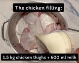 A picture of step 5 of Chicken, leek and thyme pie.