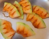 A picture of step 2 of Summer Fruit Salad with Grilled Muskmelon and Watermelon.