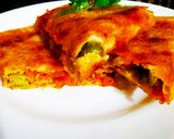 A picture of step 11 of Pav bhaji dosa bites.