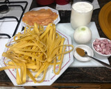 Foto del paso 1 de la receta: Tagliatelle en salsa de nata con pollo y bacon