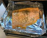 A picture of step 1 of Salmon Pasta with Lemon-Parmesan Sauce.