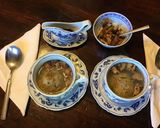 A picture of step 4 of California Farm Chicken Liver Dumpling Matzo Soup with Croutons.
