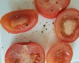 A picture of step 1 of My Sausage, Tomato, Cheese + Onion Toast. 😁.