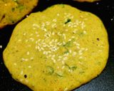 A picture of step 5 of Bajra Methi Chilla or Millet Pancake.
