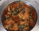 A picture of step 6 of Methi chicken curry.