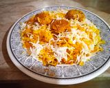 A picture of step 5 of Kafta kabab biryani.