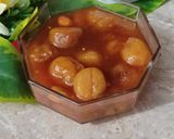 A picture of step 4 of Aloo bukharay ki chutney.