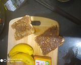 A picture of step 2 of Nutella banana sandwich.