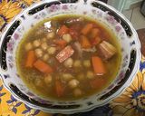 Une image de l'étape 18 de Soupe de pois chiches, carottes, poivron et lard.