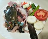 Foto del paso 1 de la receta: Rape al ajo quemado