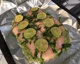 Une image de l'étape 7 de Filets de dorade en sauce verte, ail des ours et citron vert.