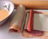 Foto del paso 1 de la receta Rollitos de salchicha y pavo al huevo🍞