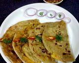 A picture of step 8 of Paneer Gobhi stuffed parathas.