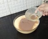 A picture of step 2 of Snickers Chocolate Roll Cake.
