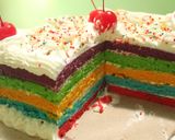 Foto langkah ke 9 dari resep Rainbow cake (kukus).