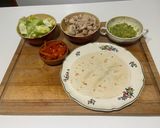 Une image de l'étape 5 de Des tapas aux poulets,guacamole,salade verte,poivron rouge.