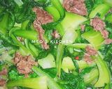 Hình bước làm 3 của món Cải thìa xào thịt bò