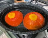 Une image de l'étape 3 de Potimarron farci bœuf tomate coriandre et emmental.