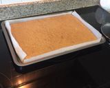A picture of step 2 of Espresso walnut cakes with salted caramel cream and chocolate crumble.